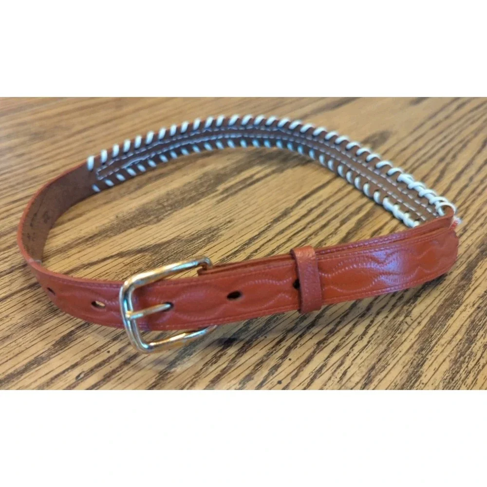 NOS Magic Forest Lake George NY Novelty Beaded Leather Belt Kids Youth Adult 22